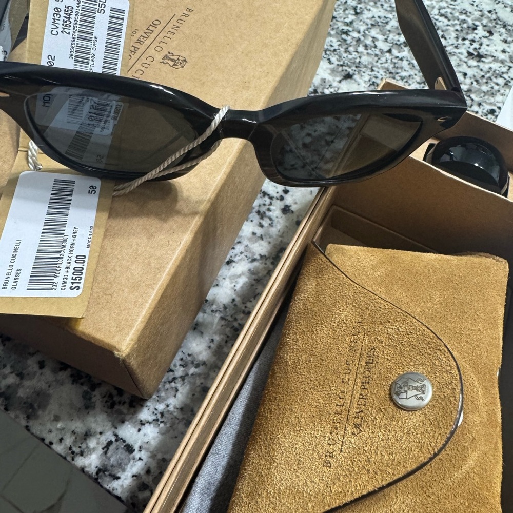 Brunello Cucinelli Black Sunglasses filu buffalo horn